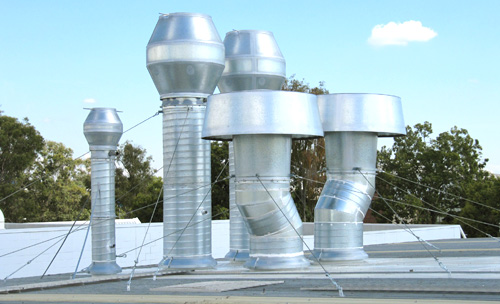 Chimneys of the cooling zone
